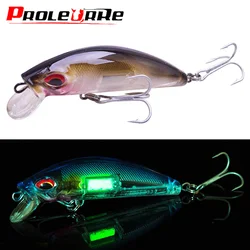 1 Uds. Señuelos de Pesca luminosos con ojos 3D, 7cm, 11,5g, plantilla que se hunde, Wobblers, cebo duro, Crankbait Artificial, Pesca nocturna