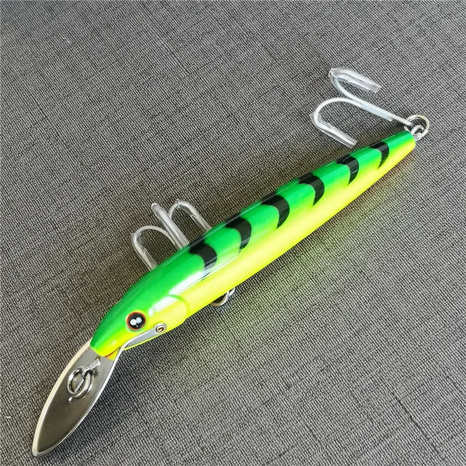 Swolfy-Señuelos de Pesca de atún para curricán, cebos para pececillos de 32,5g/13cm, lengua de Metal, cebo flotante, aparejos de pesca, 2 unids/lote - imagen 5