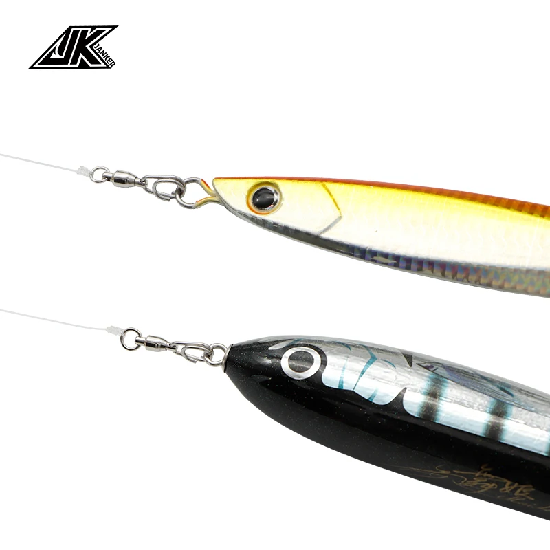 JK, recién llegado, accesorios de pesca de Lucio, conector de Pin, rodamiento giratorio, anzuelo a presión de acero inoxidable, señuelo giratorio, aparejos - imagen 5