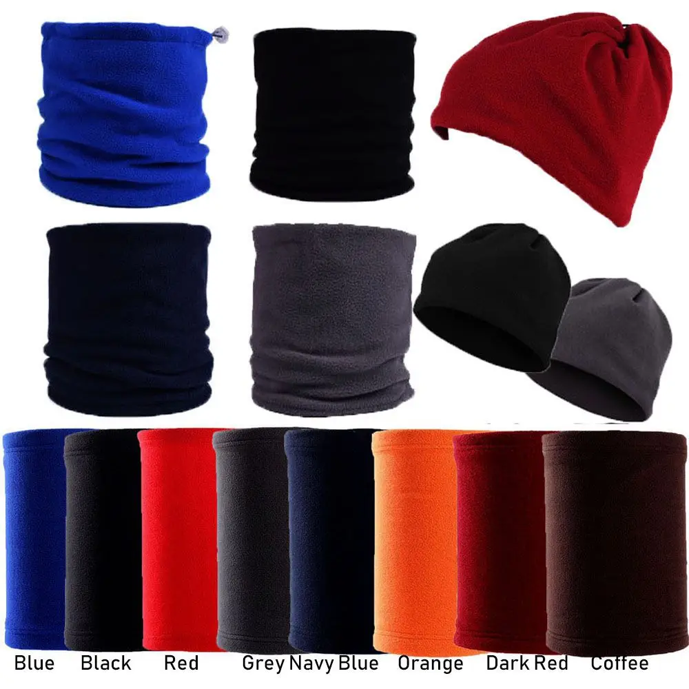 Gorros de lana Polar para exteriores para hombres y mujeres, bufanda de senderismo, calentador de cuello, tubo de Camping, máscara facial, sombreros de invierno - imagen 5