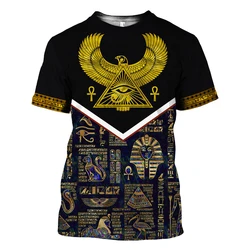 Camiseta Hipster Ankh estampado 3D manga corta verano hombre