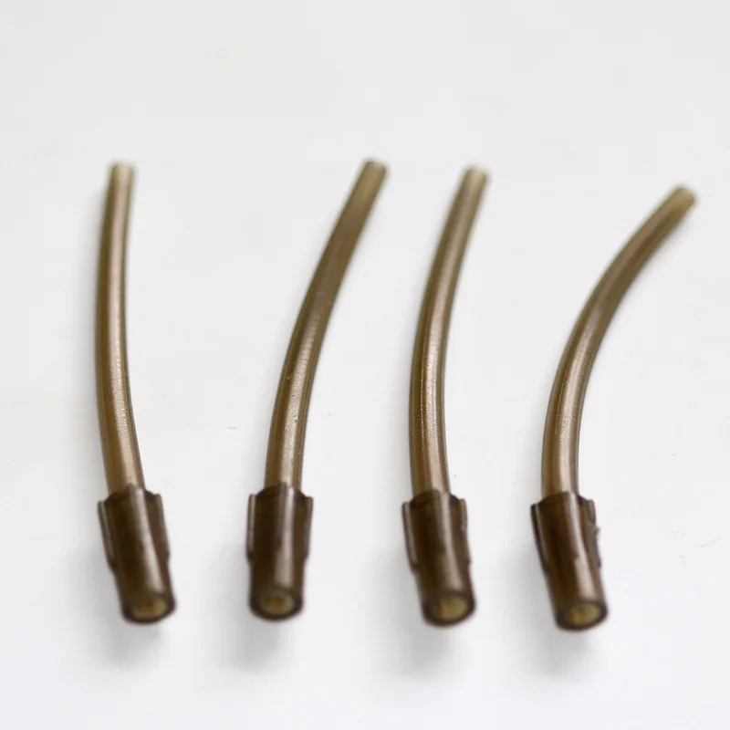 1000 Uds. Anzuelo de pesca marrón PP manguera manga punta tubo posicionador Terminal Anti enredo giratorios conectar accesorios de herramientas de pesca de carpa - imagen 3