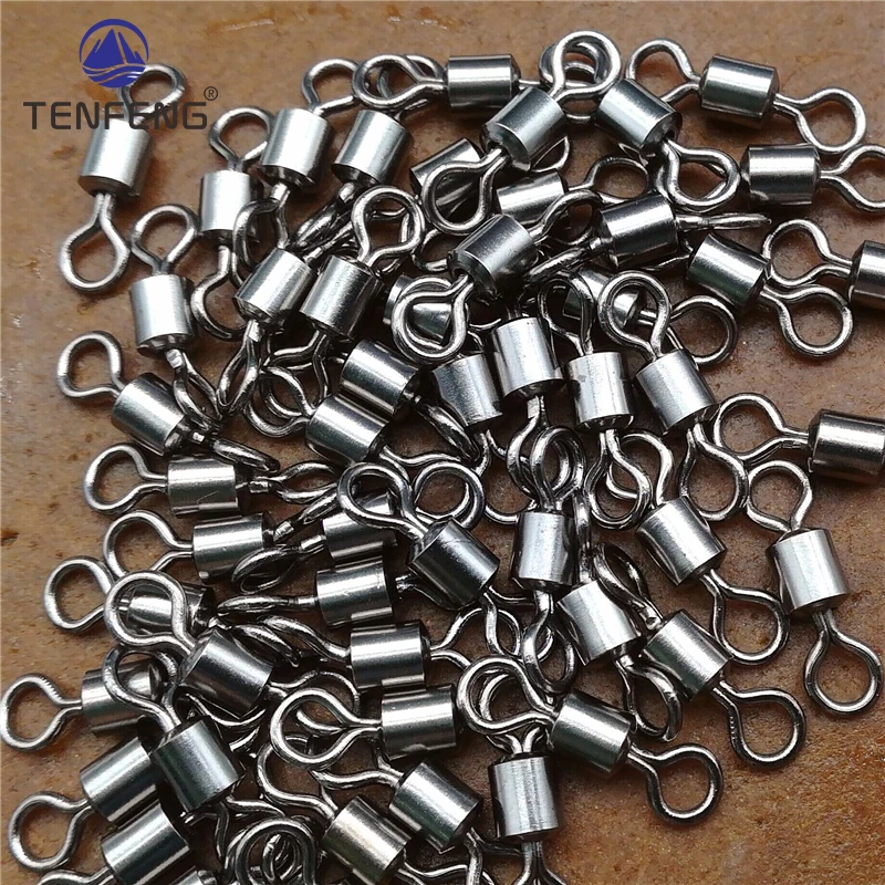 Nuevo 50 Uds. Rodamiento de barril de Pesca giratorio anillo sólido accesorios de aparejos de Pesca herramienta de Pesca Snap Link Peche - imagen 3