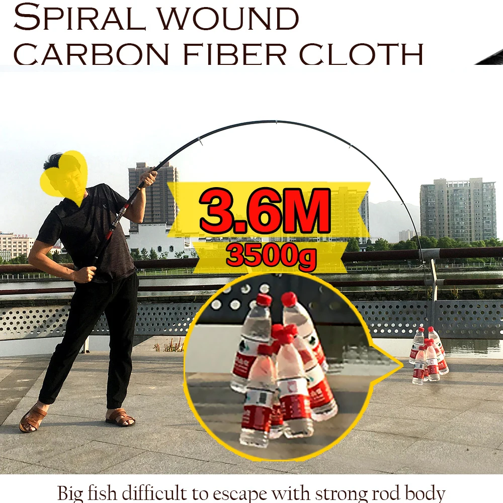 GHOTDA-caña de pescar telescópica portátil, aparejos de pesca de carpa, de alto carbono - imagen 3