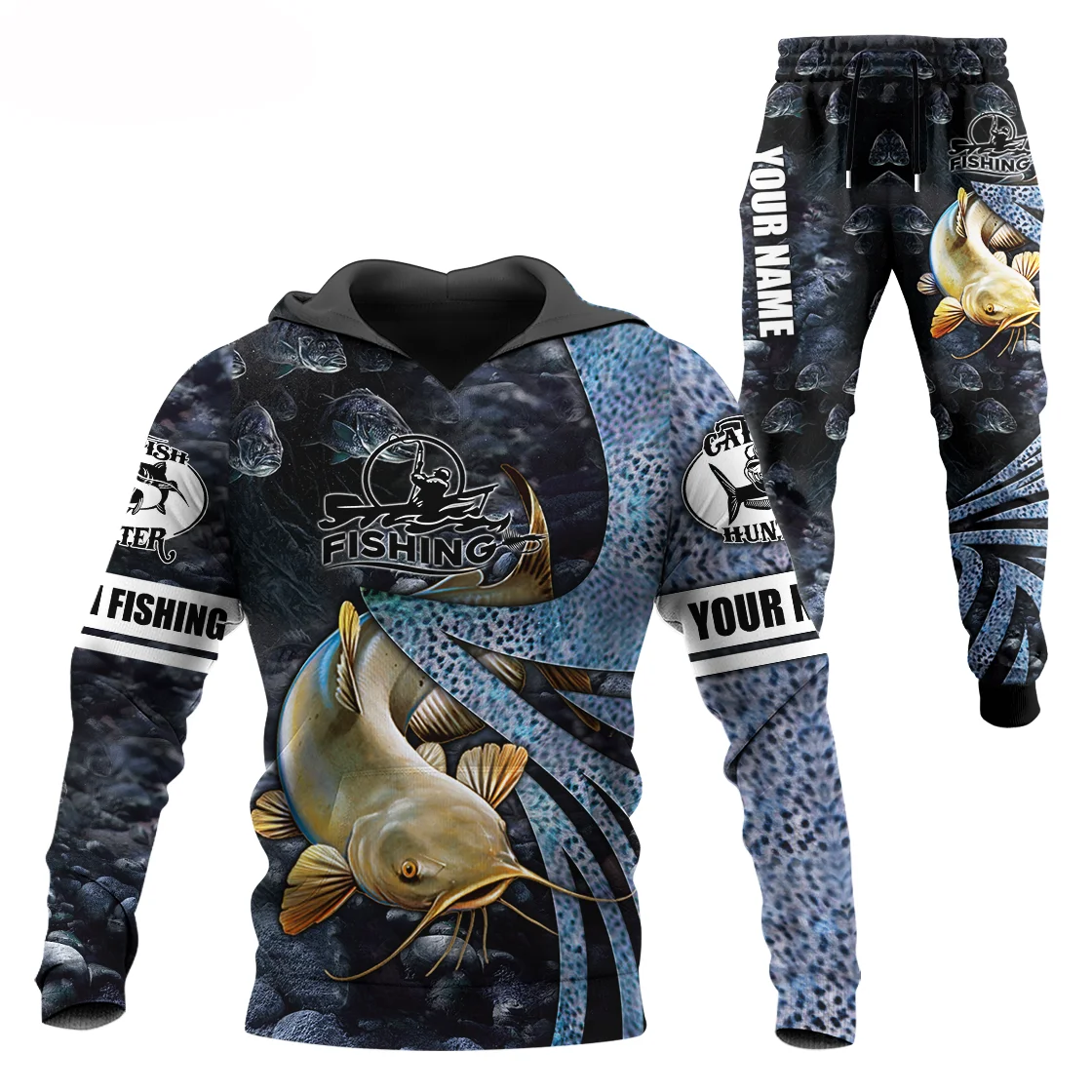 Mahi Mahi pesca nombre personalizado 3D impreso hombres conjuntos Sudadera con capucha y pantalones otoño ropa deportiva Unisex chándales casuales ropa masculina TZ-05 - imagen 5