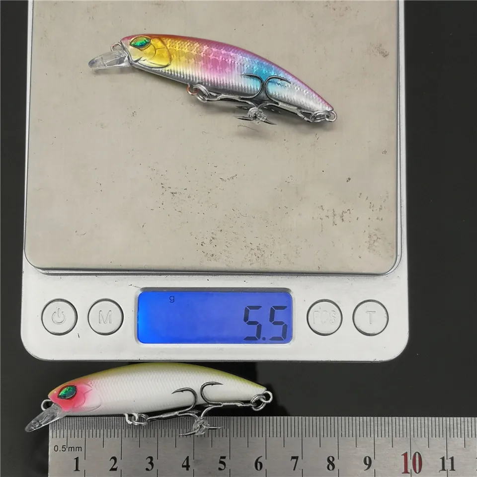 Swolfy Minnow Wobbler señuelo de Pesca de 6cm/5,5g, cebo Jerkbait Perch, Mini Señuelos de Pesca de hundimiento, cebo Artificial duro - imagen 3