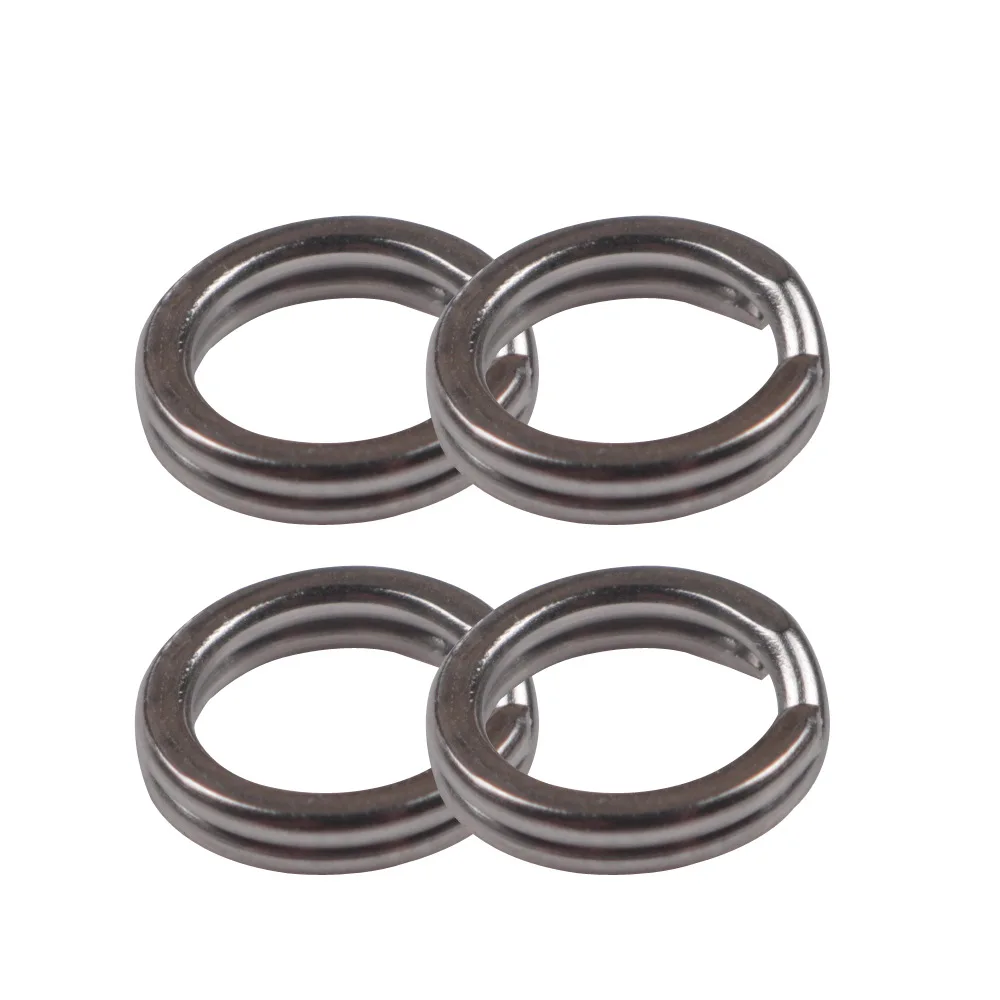 Conector de doble bucle plano de acero inoxidable, anillos planos divididos, gancho de anillo de pesca, accesorios de herramientas divididos de doble círculo, 10-100 unids/bolsa - imagen 2