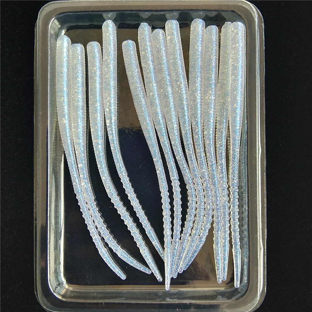 Señuelo de pesca TSURINOYA, 72mm, 0,5g, Material UV AJING, cola de aguja pequeña de una sola cola, señuelo suave, cebo Artificial Rockfish, 60 uds. - imagen 5