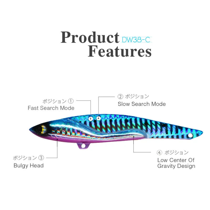 Señuelo de pesca de Metal VIB, señuelos artificiales con vibración súper larga, 23g, 35g, lubina, búsqueda lenta y rápida, cebo duro, 1 pieza en oferta - imagen 4