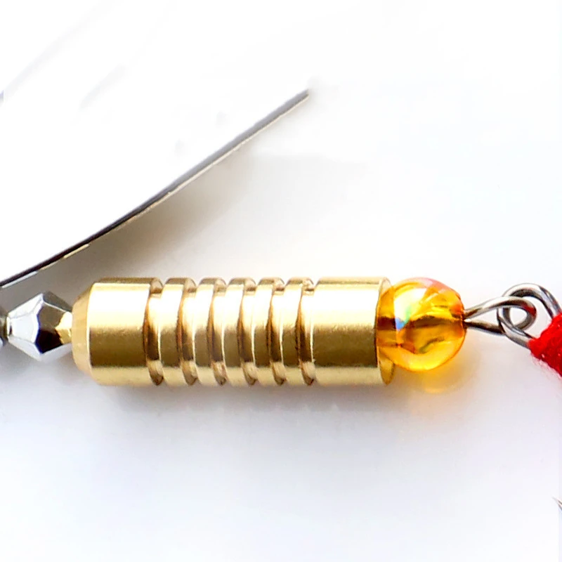 Señuelo tipo cuchara con lentejuelas giratorias plateadas de Metal, cebo duro de pesca giratorio de 7g/10g con anzuelo triple de plumas, accesorios de pesca, 1 Uds.