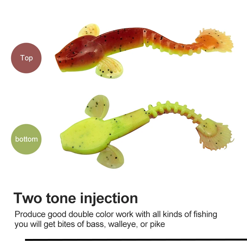 ESFISHING-Cebo de gusano para Pesca, salamandra, 55mm, 1,2g, 10 piezas, oscilante, biónico, Isca Artificial, el mejor aparejo de señuelo - imagen 3