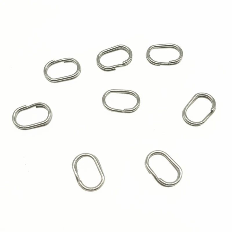 Accesorios para productos de Pesca, conector de señuelo ovalado, doble anillo de acero inoxidable, anzuelo de cebo falso de mar, aparejos de Pesca, 1000 Uds. - imagen 2
