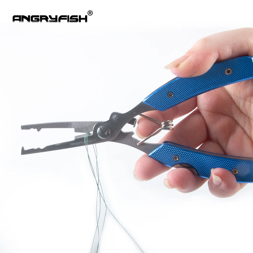 ANGRYFISH-Herramientas de pesca manuales de aluminio, línea de corte, gancho, señuelo, tijeras de cebo, alicate de pesca L4 azul, gran oferta - imagen 4