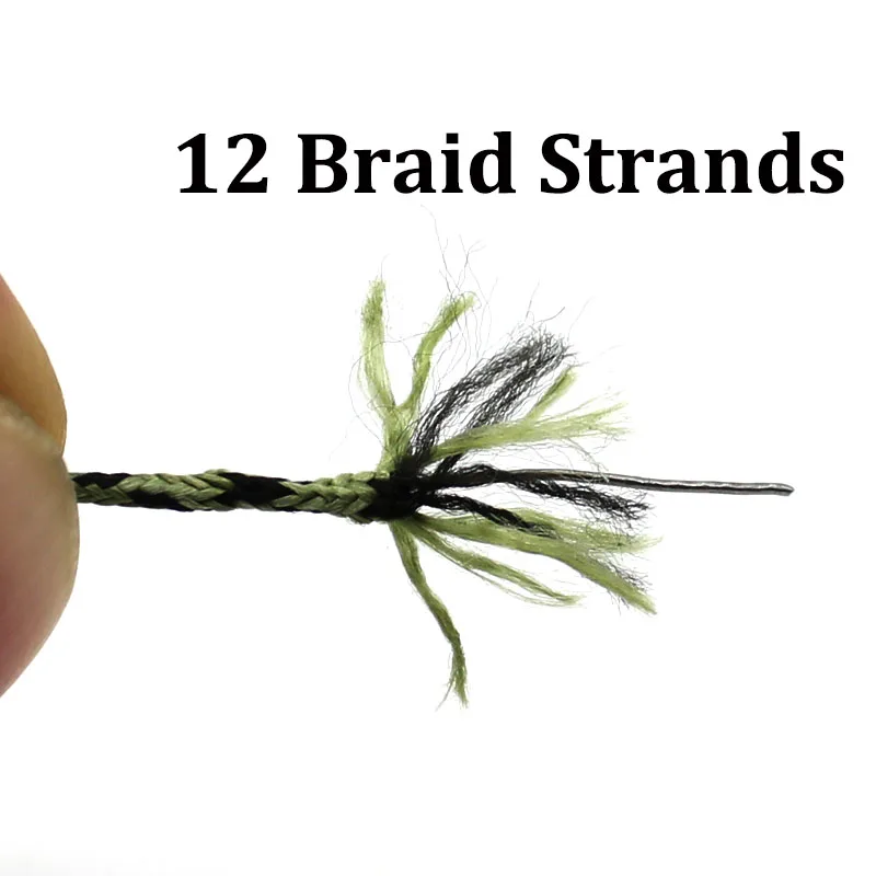 Línea líder de carpa con núcleo de plomo trenzado de 5m, línea principal verde de camuflaje Leadcore para aparejo de carpa, aparejo de helicóptero Chod, línea de pesca gruesa de carpa - imagen 4