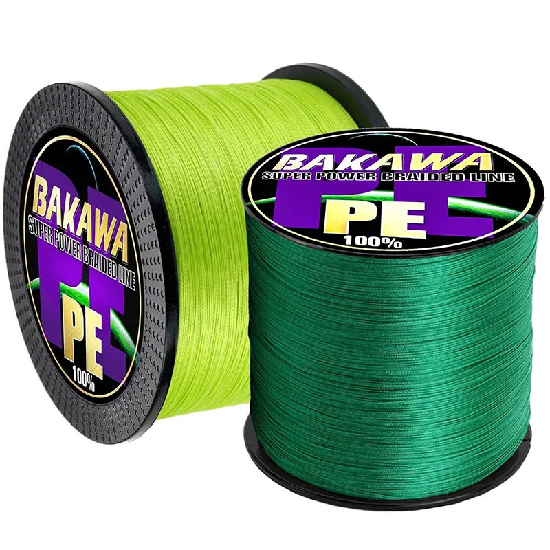 BAKAWA-sedal de Pesca de carpa trenzada 4 9, 12 hebras, súper fuerte, para mar Lago, 100M, 300M, 500M, 100% PE, alambre multifilamento tejido - imagen 4