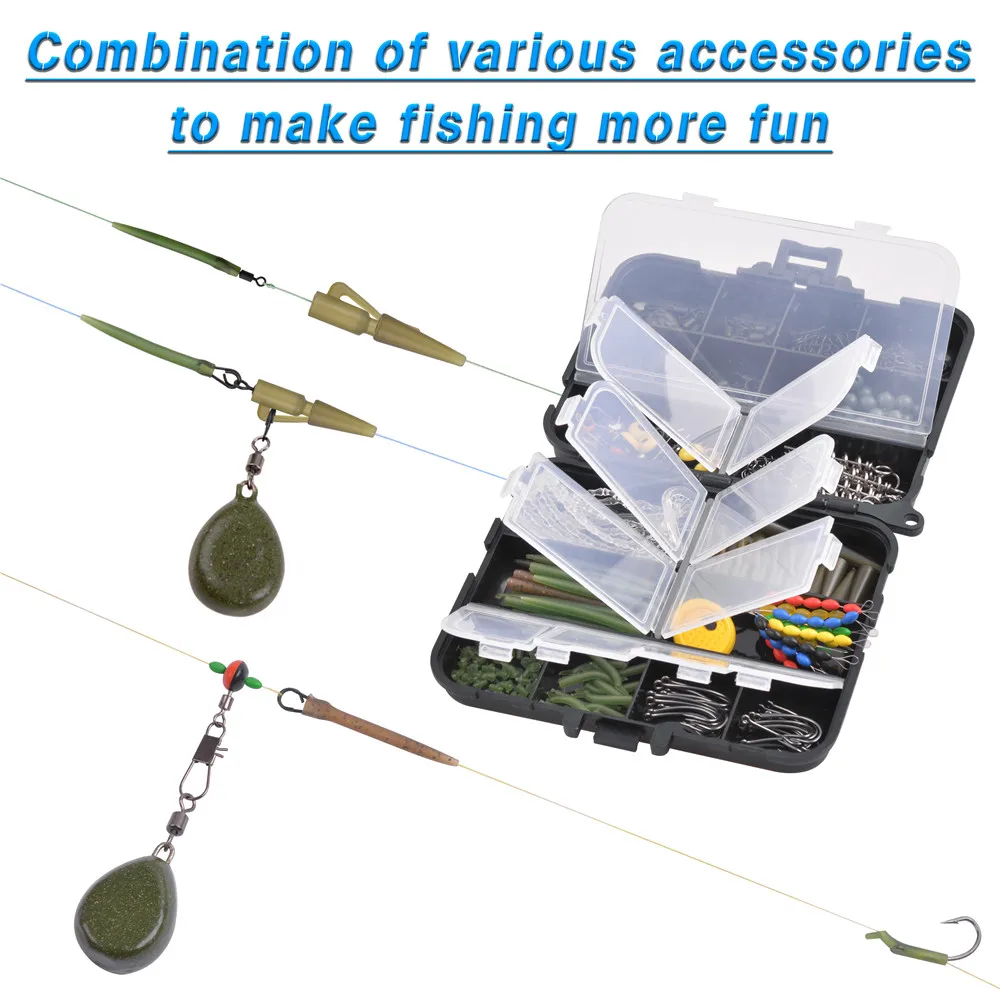 Aparejo de pesca de carpa, anzuelo giratorio de cambio rápido mate, Boilie, cebo, se detiene, manga antienredos, accesorios de pesca de carpa, 348 piezas - imagen 5