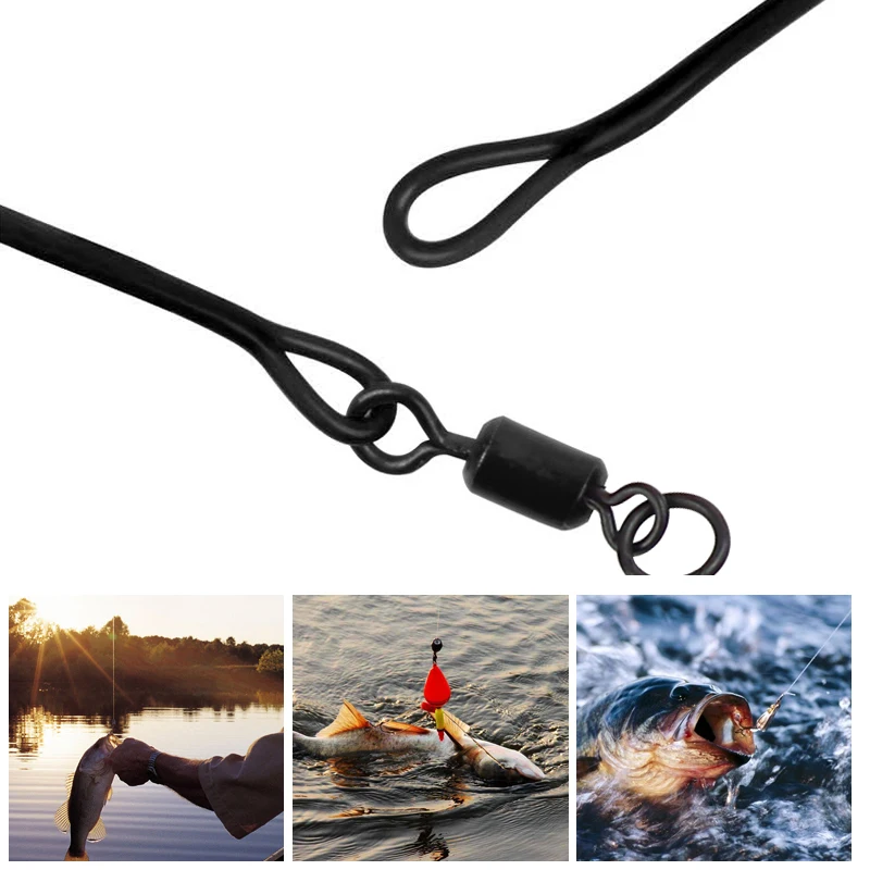 Mosodo-línea líder de pesca de carpa, anzuelo con anillo giratorio, aparejos de pesca de carpa, 80lb - imagen 5