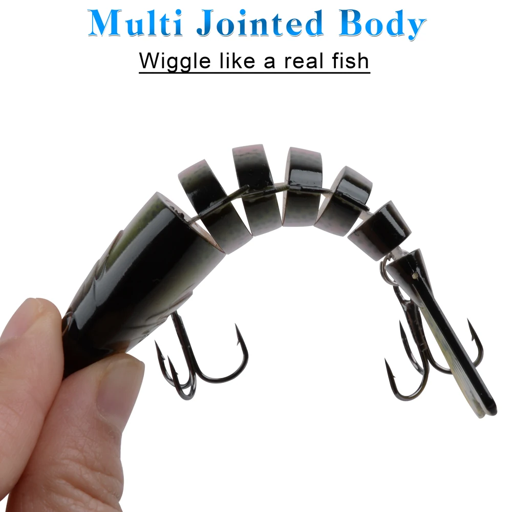 Señuelos de Pesca de lubina y trucha, cebos artificiales multiarticulados con anzuelos agudos afilados, 10cm, 15g, 5 uds. - imagen 5