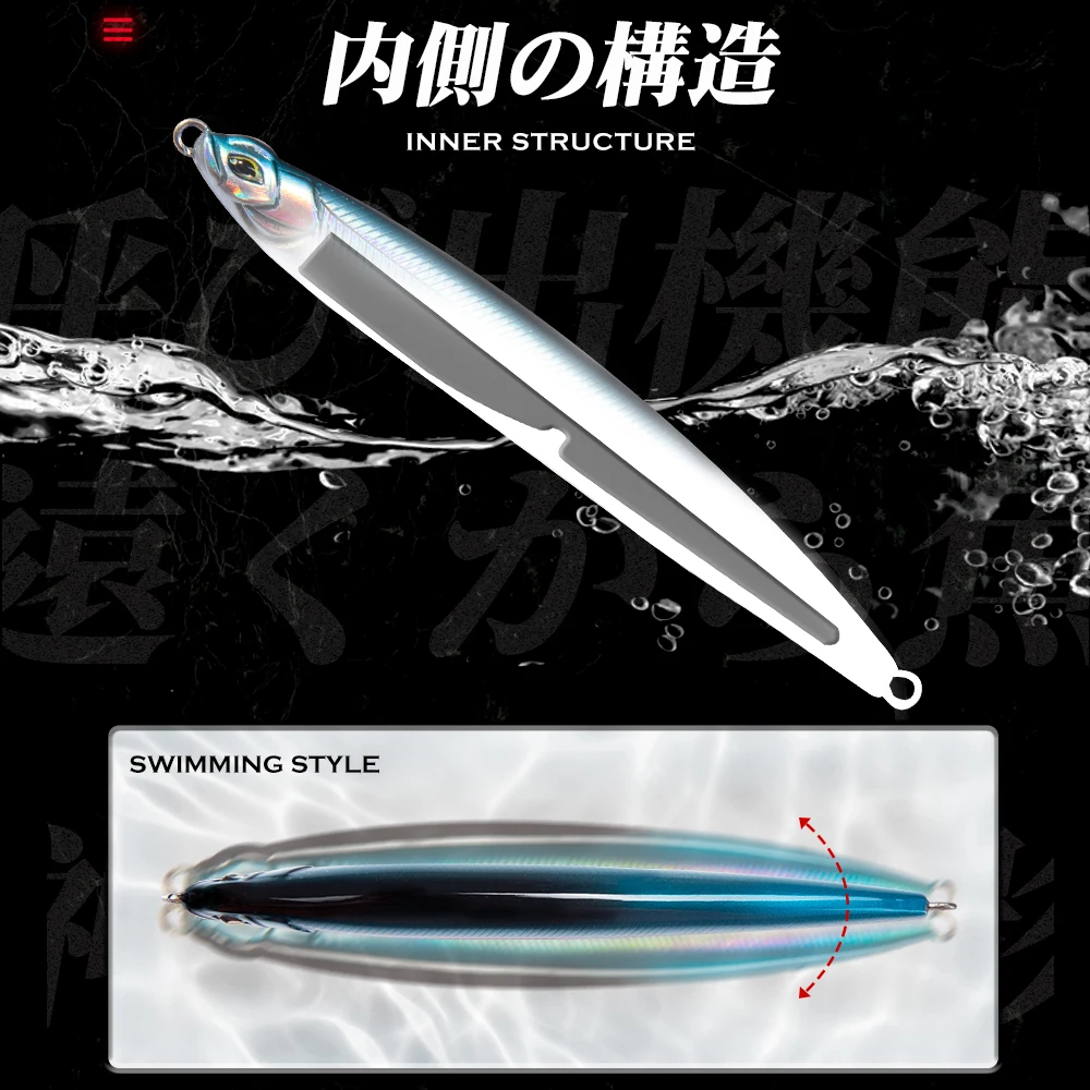 Hunthouse-señuelo de Pesca de lápiz hundido, Wobber 90mm/14,5g Stickbait Maria Slim Bass, señuelo duro Artificial de fundición larga para Pesca en agua salada - imagen 2