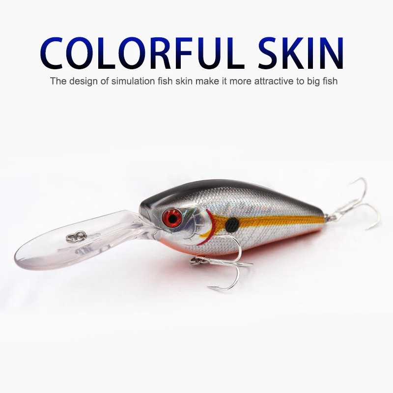 Wondershot-señuelo de pesca C01, cebo duro de 75mm y 25,6g, Crankbait grande para natación profunda, pececillo, Wobbler, lubina, curricán, Lucio, Carpa - imagen 4