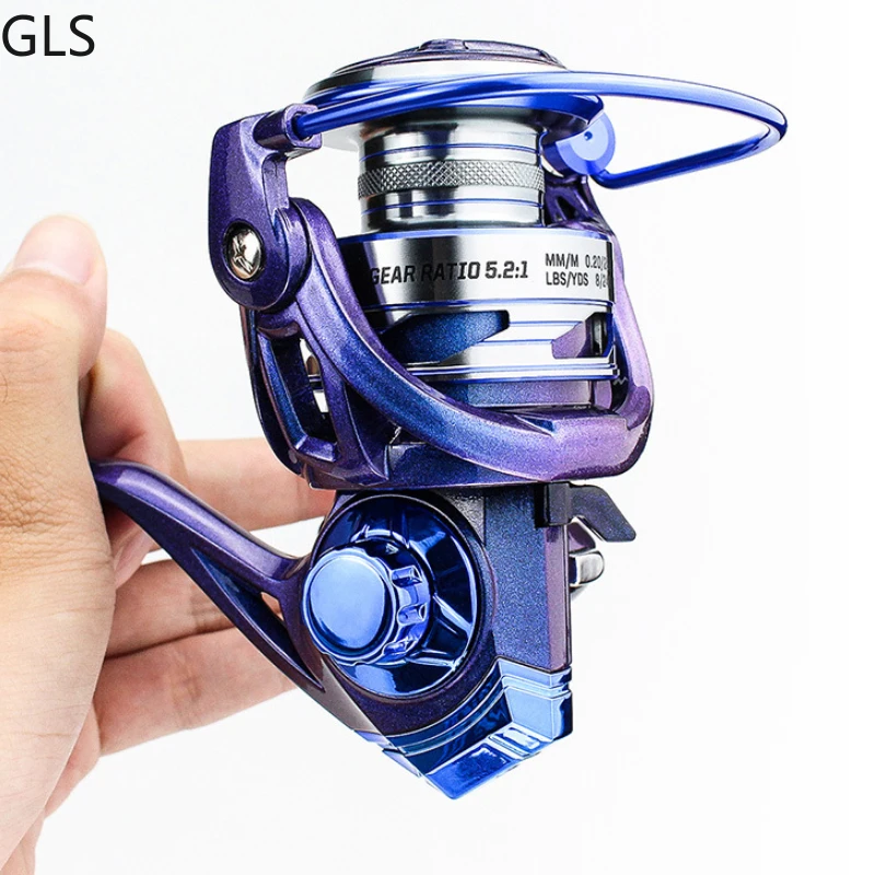 Rueda de pesca profesional, equipo de pesca de carpas de agua salada, aparejos 4 + 1BB, giratorio, Serie 2000-7000, 5,2: 1/4, 7:1 - imagen 4