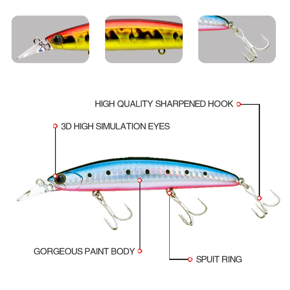 WALK FISH-señuelo de pesca de pececillos, cebo Artificial flotante, Wobblers, aparejos de pesca de lubina de mar de fundición larga, 110mm, 19g, 1 ud., nuevo - imagen 3