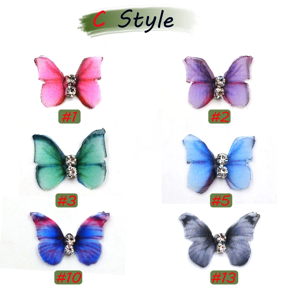 MNFT 12 Uds. De alas bonitas, Material para atar moscas, piel de mosca, trucha, pesca con mosca, atado de moscas para tamaño 1,5/3cm, mariposa realista - imagen 5