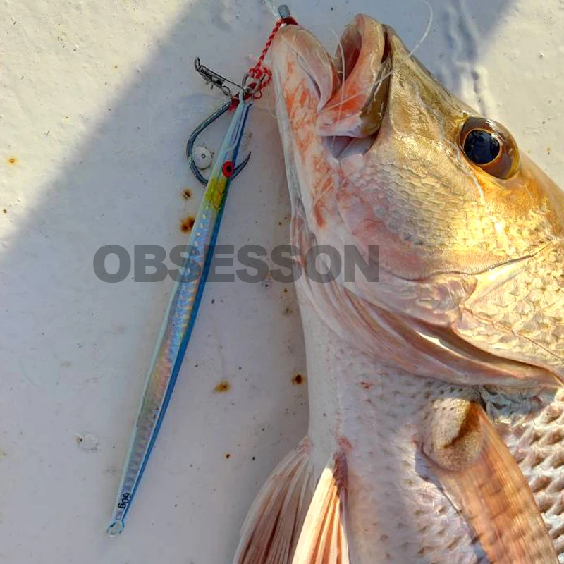 OBSESSION-anzuelos de Metal de 60g-300g, señuelo de lápiz de aguja de 5 colores, cebo de pesca de carpa, Mar besugo, Jigging - imagen 5
