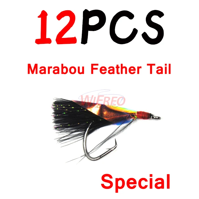 12pcs Feather Black