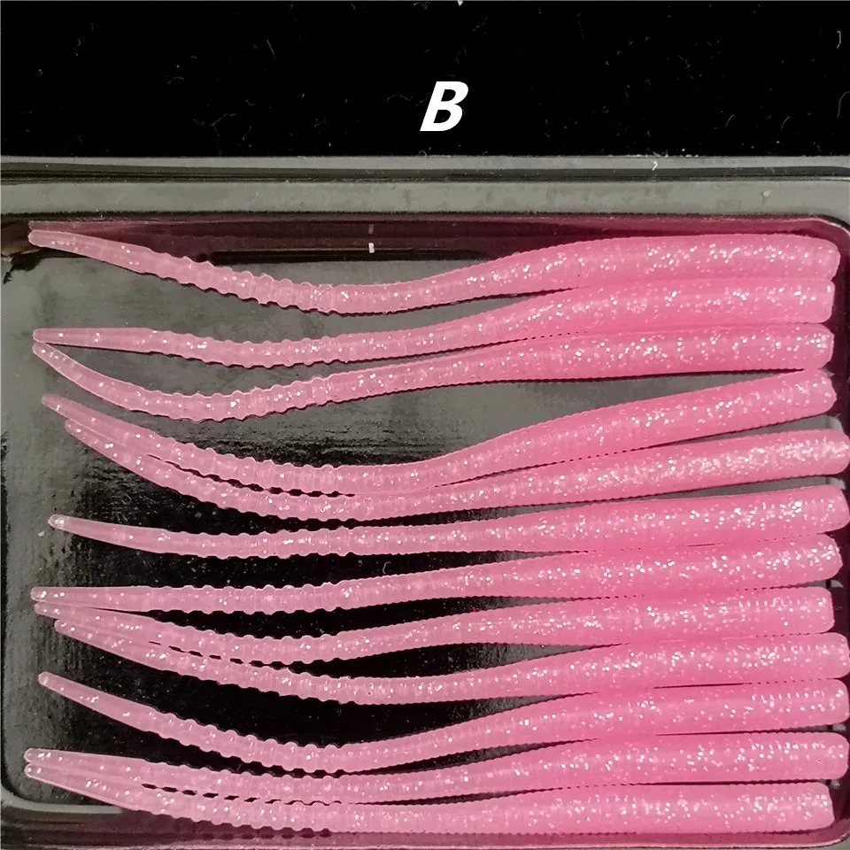 TSURINOYA-señuelo de pesca AJING elegante, 0,5g, 72mm, 60 piezas, pez roca oceánica, cola de aguja, suave, Artificial - imagen 5