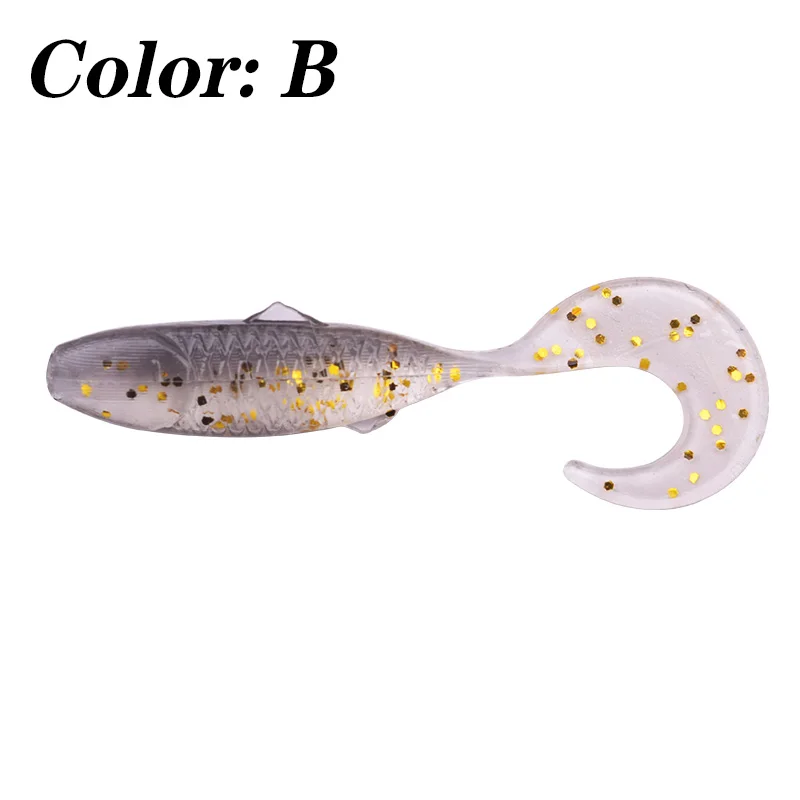 Un señuelo, que es un tipo de cebo de pesca diseñado para atraer peces. Este señuelo en particular tiene forma de pez y está adornado con lo que parece ser brillantina o material reflectante, que probablemente imita la apariencia de un pez real en el agua.