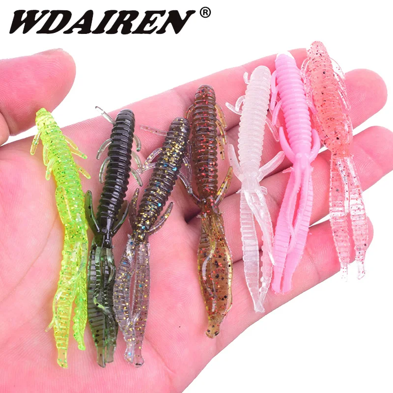 Anzuelos suaves de silicona para Pesca de carpa, cebos de Pesca de 75mm y 1,8g, cebo Artificial para lubina, 5 unids/lote - imagen 4