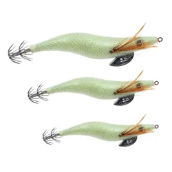 1 Uds cebo Artificial, 2,5 #3,0 #3,5 # camarones Pesca con señuelos de calamar plantilla ganchos luminosa pulpo jibia Pesca aparejos de Pesca