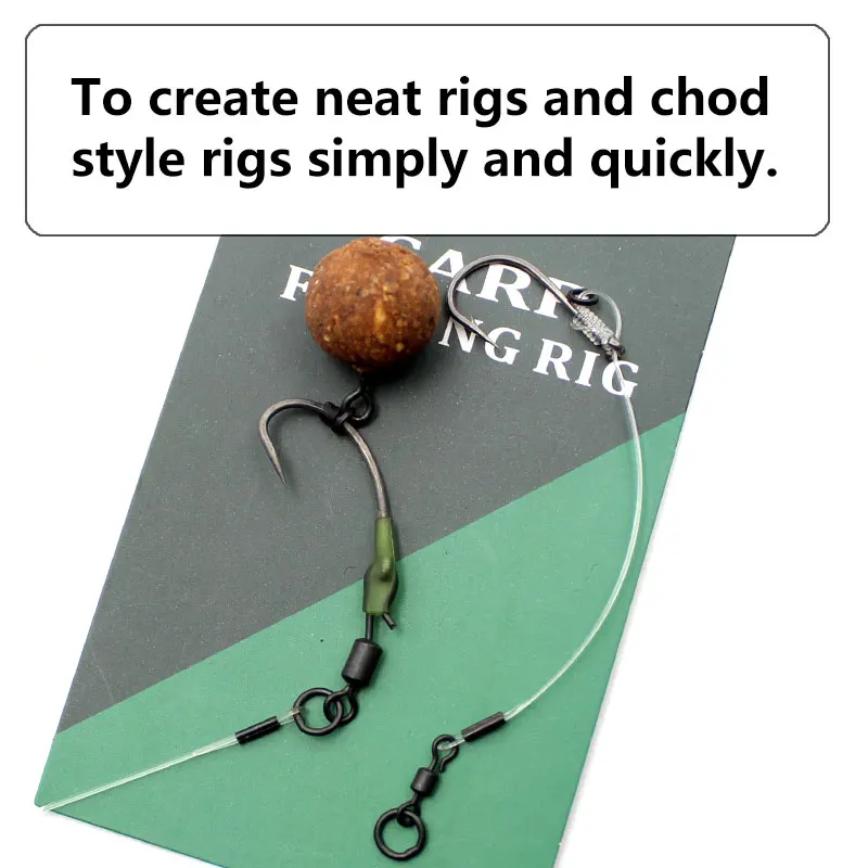 Accesorios de pesca de carpa, engarzadores de 0,6mm y 0,7mm, ajuste de enlace rígido de fluorocarbono, giro de cambio rápido para aparejo Chod Ronnie - imagen 5
