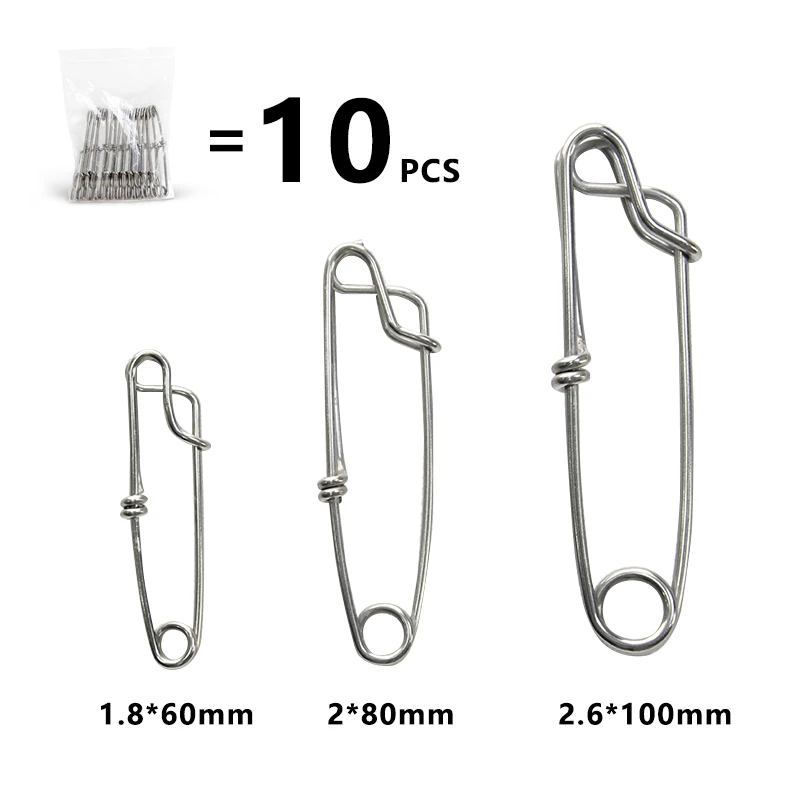 Mosodo-conector de pesca giratorio, Pin de enclavamiento, giratorio para señuelo de anzuelo, accesorios de aparejos de pesca, 10 unids/lote - imagen 2