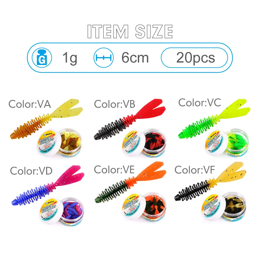 FSTK-Cebo de gusano suave de silicona, señuelo de Pesca Isca Artificial, Wobblers, peces atractivos, 60mm, 1g - imagen 3