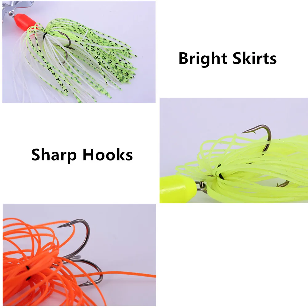 SUNMILE-Señuelos de Pesca, cebos giratorios Swimbait para lubina, Lucio, Tigre, Muskie, plantilla de Metal, 20g, 3 piezas - imagen 5