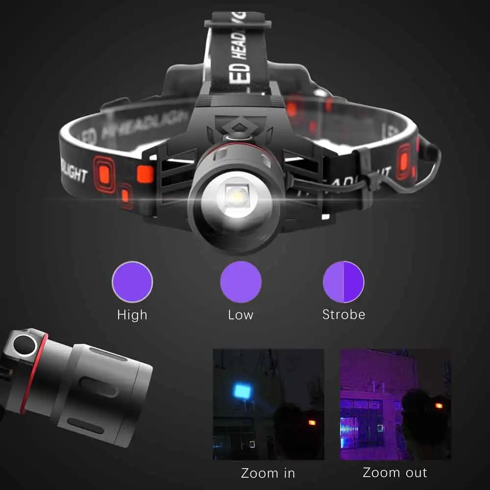 Linterna de luz LED UV púrpura, Detector ultravioleta de orina para alfombra, captura de orina de mascotas, escorpio, Flash, Lámpara USB, 395nm - imagen 2