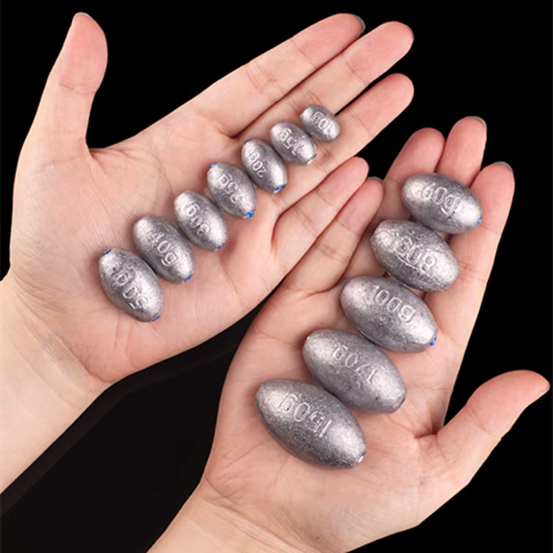 Plomos de pesca tipo Oliva de 10 piezas, plomo electrolítico de alta densidad, accesorios de pesca multimodelo de alta calidad - imagen 4