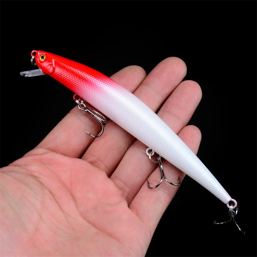 1 Uds. Señuelo de Pesca flotante Minnow 12,5 cm 12,5g tiro largo Crankabit Wobbler aparejos Isca cebo duro Artificial Pesca para Lucio - imagen 5