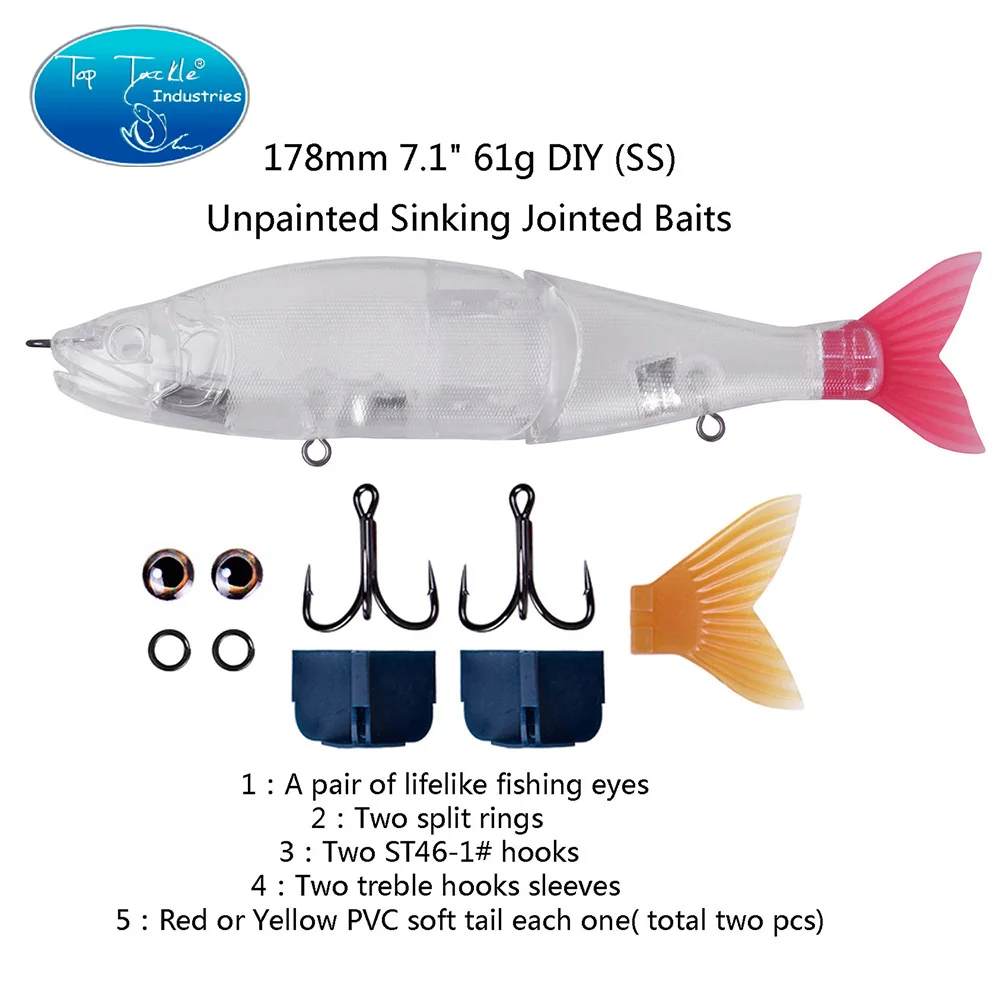 Señuelo de pesca swimbait sin pintar, cebos articulados, señuelo artificial CF de hundimiento lento, flotador de agua dulce, lubina de agua salada - imagen 5