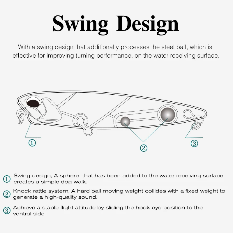 TSURINOYA 110F Topwater Stickbait 110mm 20,5g lápiz flotante señuelo de pesca DW58 Pike Bass cebos duros artificiales Jerkbait - imagen 3
