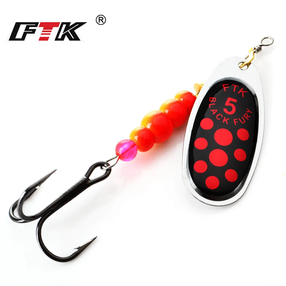 FTK 4g 5g 7g 10g 14g Spinner cebo cuchara señuelos luccio Metal con anzuelos triples cebo de lubina artificial señuelo de pesca - imagen 2