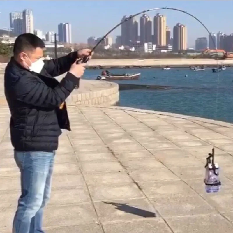 Caña de pescar de calamar, accesorio de fundición giratoria, Jigging MH, punta de titanio, 50g-1,8g MH, 2 secciones, pesca en bote, 2,1 M, 180 M - imagen 4