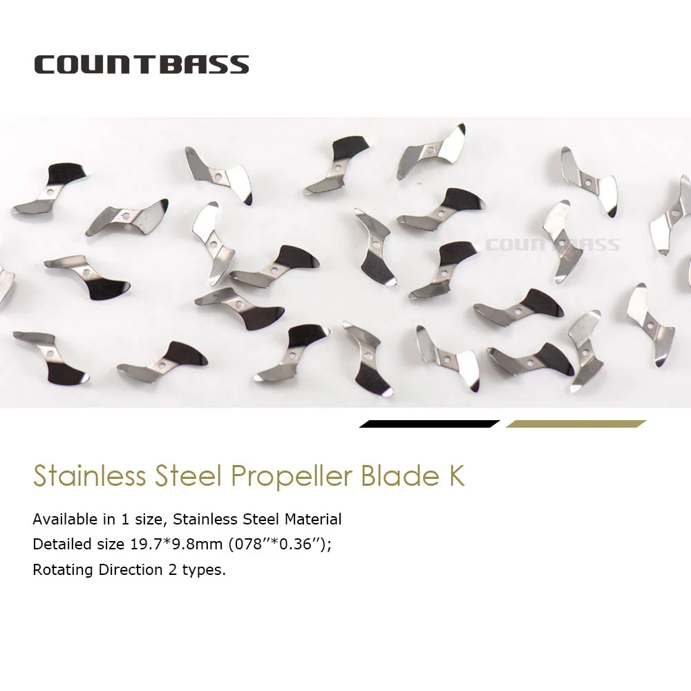 Countbass 50 Uds. Cuchillas giratorias para zumbador, hélice de acero inoxidable, componentes de señuelo de pesca DIY Topwater Pencil Popper - imagen 2