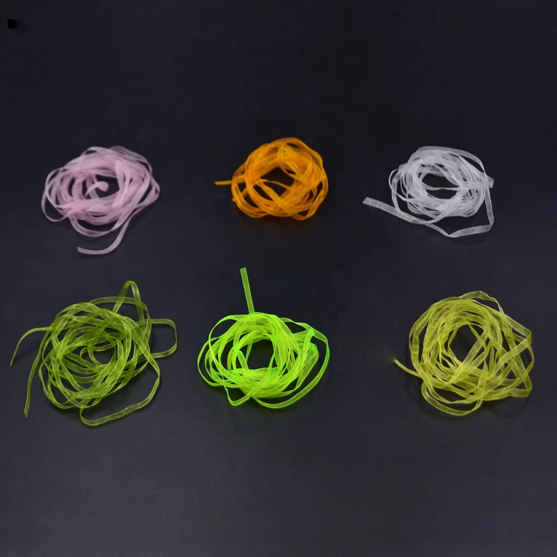 Cinta de seda para atar moscas, materiales para truchas y moscas grises, 12 colores opcionales, 10 metros, ancho de la espalda del camarón, 3mm - imagen 2