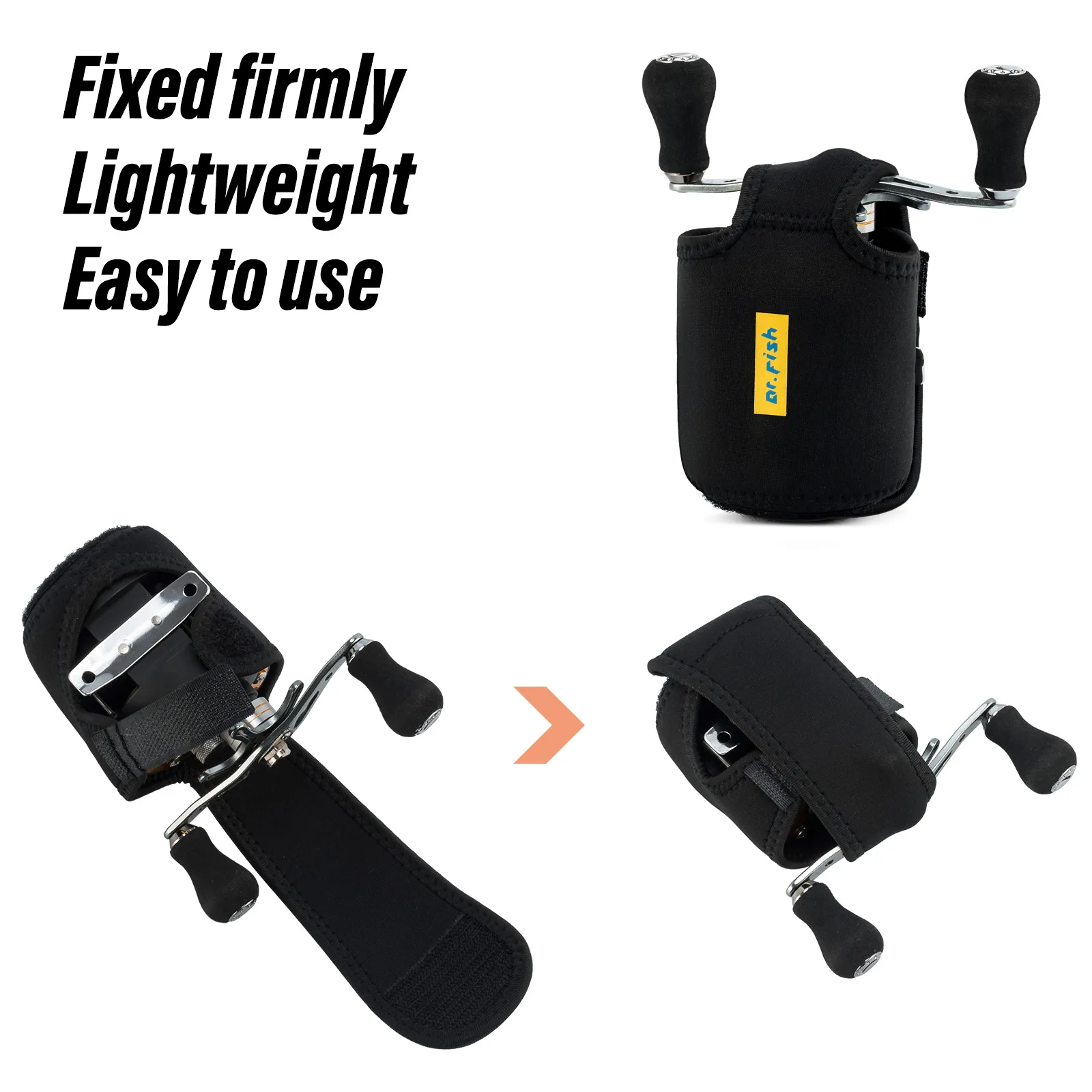 Funda para carrete de pesca Baitcasting, funda protectora de neopreno de perfil bajo para zurdos y diestros, carrete de pesca para almacenamiento de aparejos de pesca - imagen 3