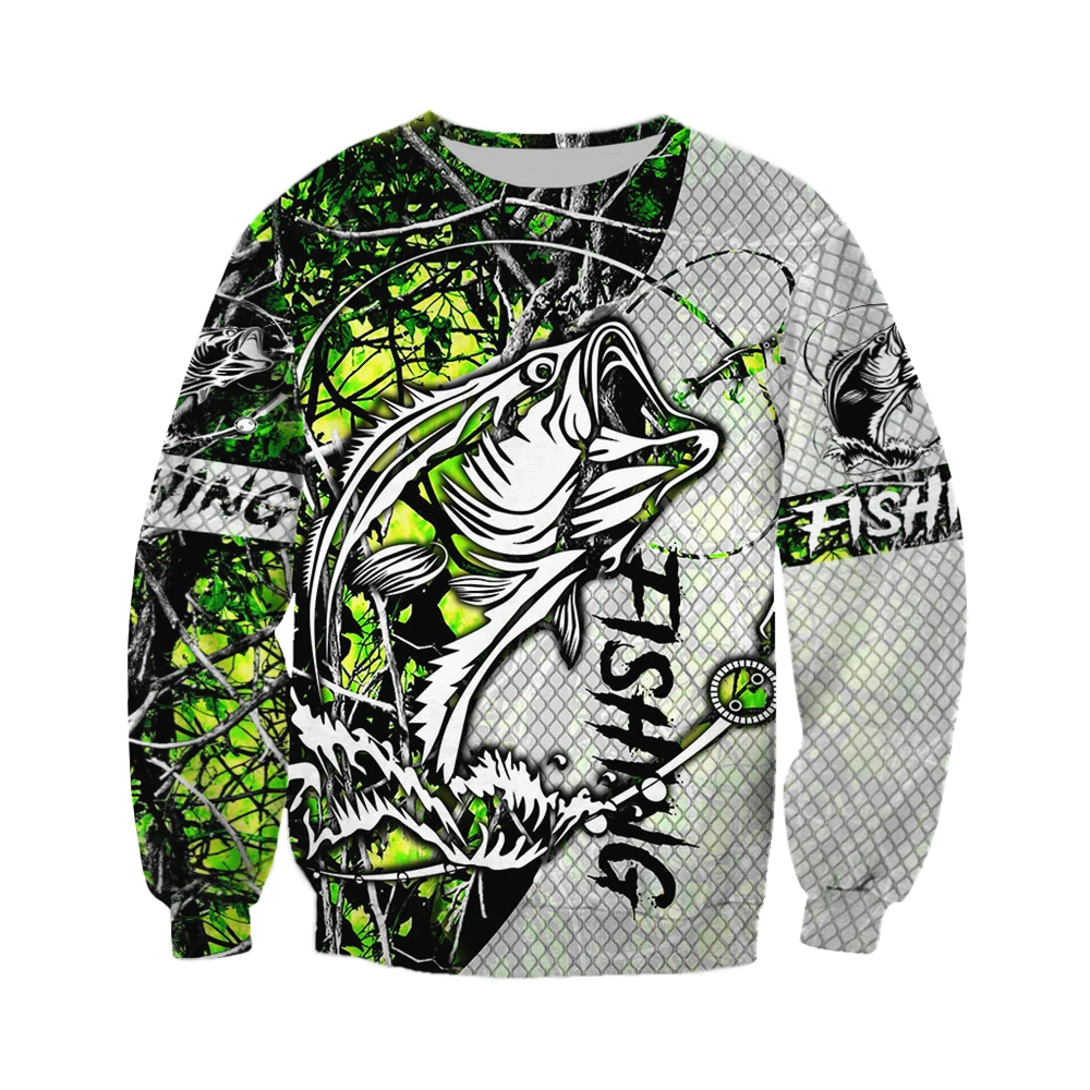 Sudadero de pesca camuflaje 3D hombre – Estampado total para otoño e invierno - imagen 2