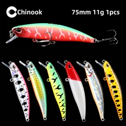 Chinook señuelo de pesca de pececillos, cebo duro artificial, aparejos wobbler, swimbait, Jerkbaits, 75MM, 11G