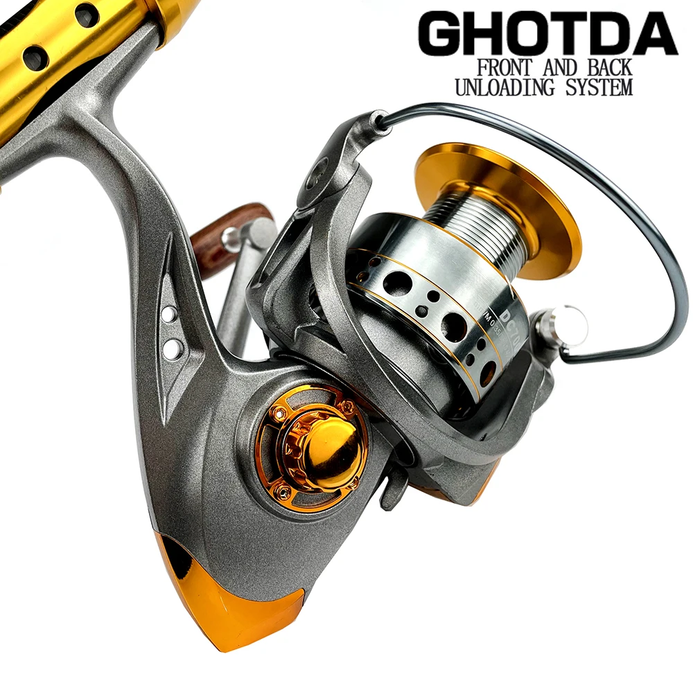 Caña de pescar giratoria corta de fibra de carbono, Kit de carrete de pesca telescópico combinado - imagen 5